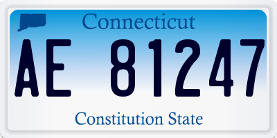 CT license plate AE81247
