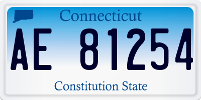 CT license plate AE81254