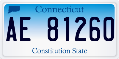 CT license plate AE81260