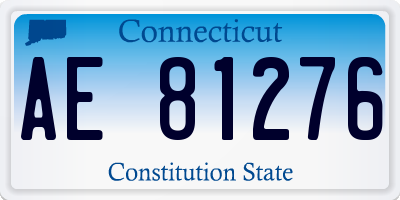 CT license plate AE81276