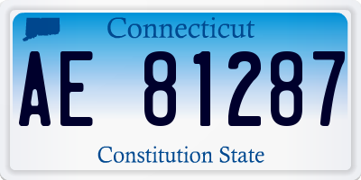CT license plate AE81287