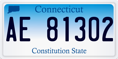 CT license plate AE81302