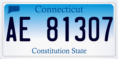 CT license plate AE81307