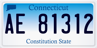 CT license plate AE81312