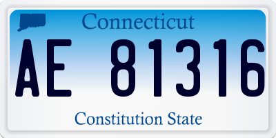 CT license plate AE81316