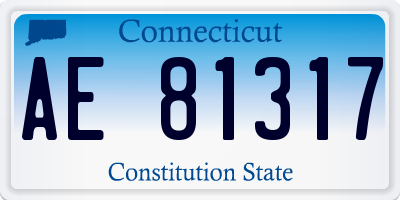 CT license plate AE81317