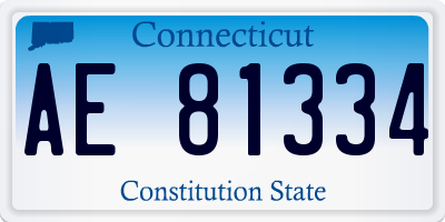 CT license plate AE81334