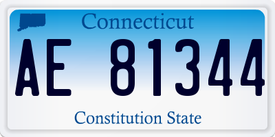CT license plate AE81344