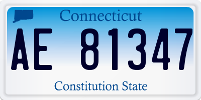 CT license plate AE81347