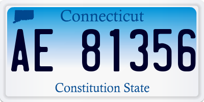 CT license plate AE81356