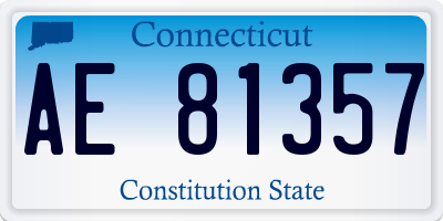 CT license plate AE81357