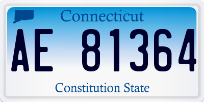 CT license plate AE81364