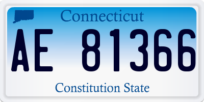 CT license plate AE81366