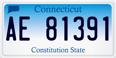 CT license plate AE81391