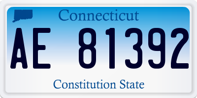 CT license plate AE81392