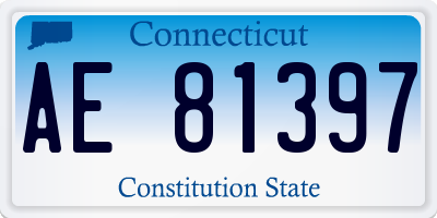 CT license plate AE81397