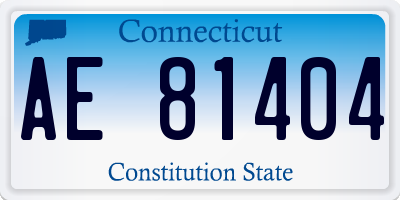 CT license plate AE81404