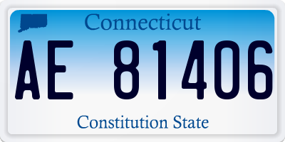 CT license plate AE81406