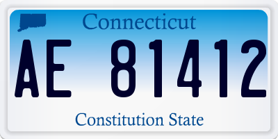 CT license plate AE81412