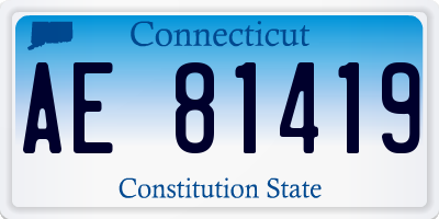 CT license plate AE81419