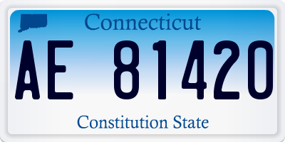 CT license plate AE81420