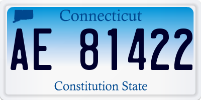 CT license plate AE81422