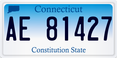 CT license plate AE81427