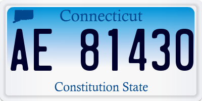 CT license plate AE81430
