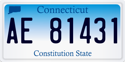 CT license plate AE81431