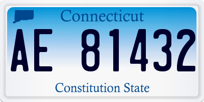 CT license plate AE81432