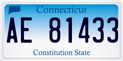 CT license plate AE81433