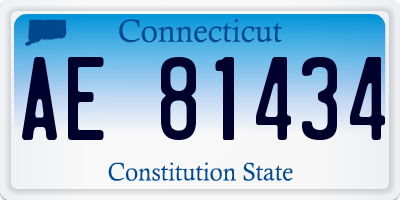 CT license plate AE81434