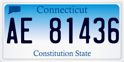 CT license plate AE81436