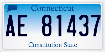 CT license plate AE81437