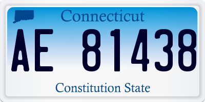 CT license plate AE81438