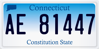 CT license plate AE81447