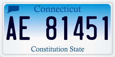 CT license plate AE81451