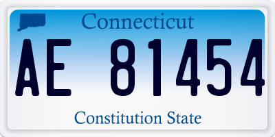 CT license plate AE81454