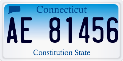 CT license plate AE81456