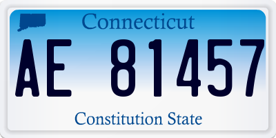 CT license plate AE81457