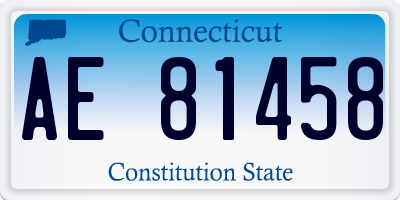 CT license plate AE81458