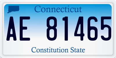 CT license plate AE81465