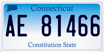CT license plate AE81466