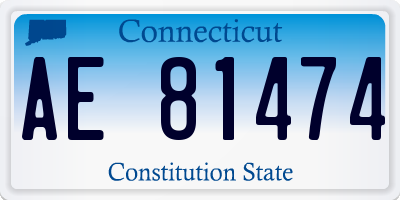 CT license plate AE81474