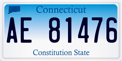 CT license plate AE81476