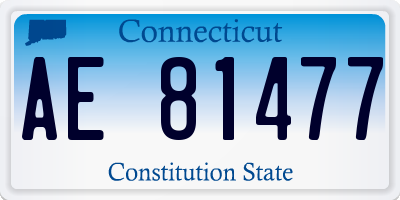 CT license plate AE81477