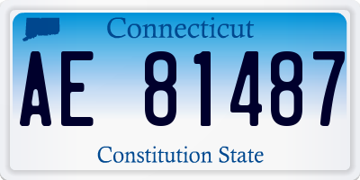 CT license plate AE81487