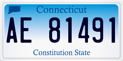 CT license plate AE81491