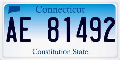 CT license plate AE81492