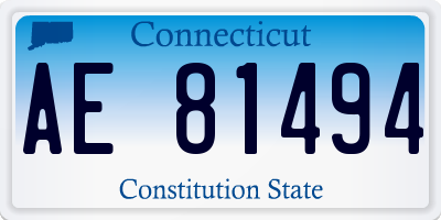 CT license plate AE81494